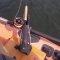 Large Scotty rod holder, adapted with a piece of ABS into a fly rod
holder, does double duty