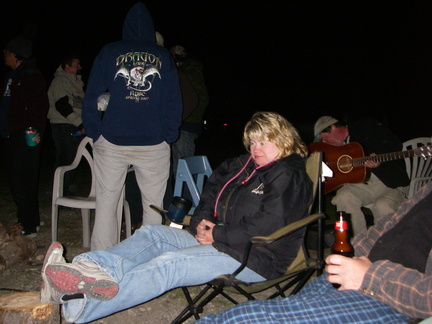Around the fire, nice shot of the hoodies by Sharpy