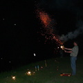 Hoof playing with fireworks.