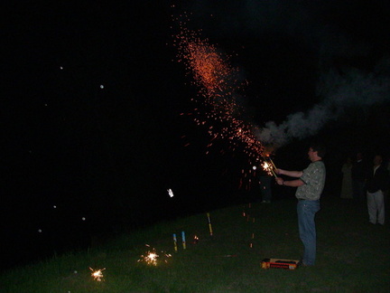 Hoof playing with fireworks.