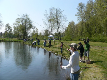 Another view of school angler's at Hatchmatchr tournament (Hosted by the Abbotsford hatchery)