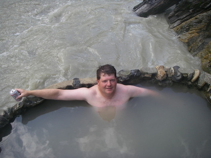 Me relaxing in one of the lower pools close to the river.