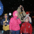 Waiting in the snow for Santa