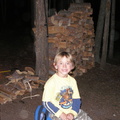 GW hanging out by the wood pile