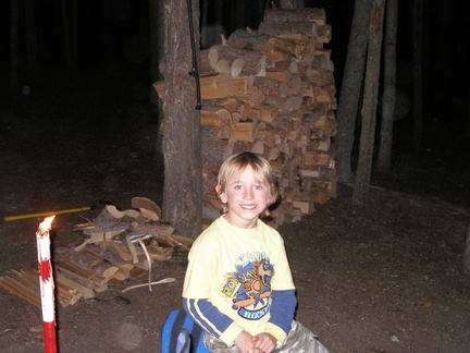 GW hanging out by the wood pile