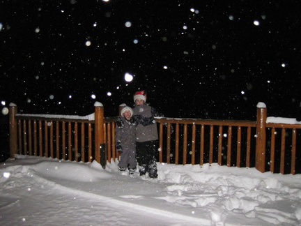 The boys enjoying the snow