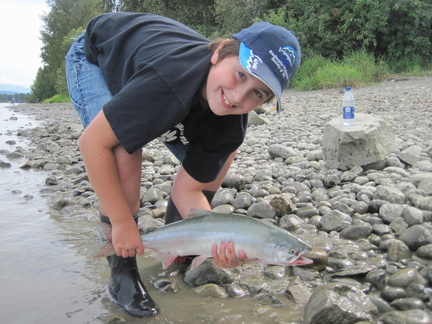 CW with his first ever fly caught Pink salmon