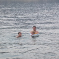 Swiming at Christina Lake with Grampa Leo