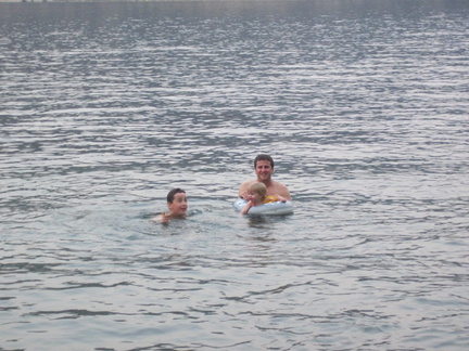 Swiming at Christina Lake with Grampa Leo