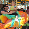 RM on her first ride, the King Arthur Carrousel

