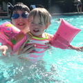 CW & RM enjoying the pool