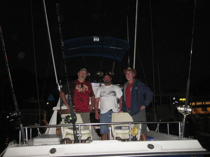 Dale, Steve &amp; Mike ready to head out on Gricelda for our day of off shore fishing.
