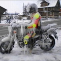 Frozen biker