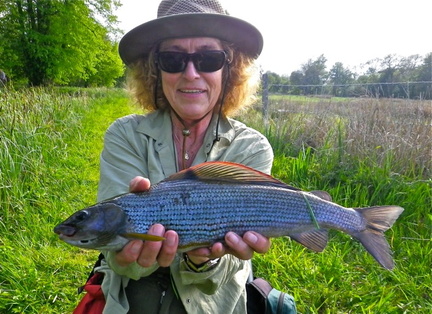 Caught several grayling this size from the Test River, England. My Lucky day ;-) 