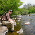 Paul pondering the River Usk