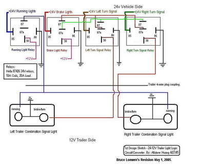 Trailer 24-12V Light Logic Circuit-Converter
