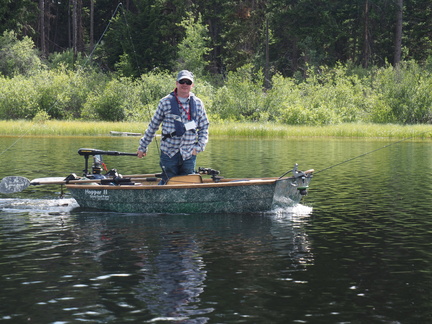 Shaggy heading out in his spiffy new Spring Creek Hopper II at the First Annual Peter Cameron Morrison Memorial Flyfishing Derby