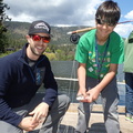 Sage709 helped Zach catch his first fish on a fly.