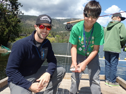 Sage709 helped Zach catch his first fish on a fly.