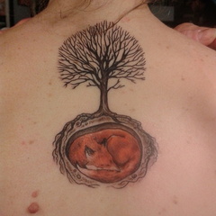 Alison fox under tree tattoo