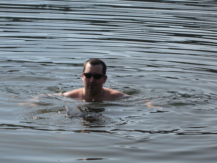 Swimming a week after ice off