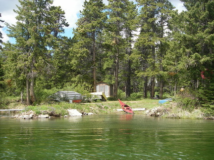 Docked at the Bear Track Lodge and cabins area.