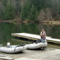 Milo at the boat launch with 9ft and 10ft Aquamarines.