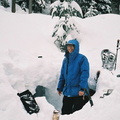 Entrance to my snowcave.  Manning Park