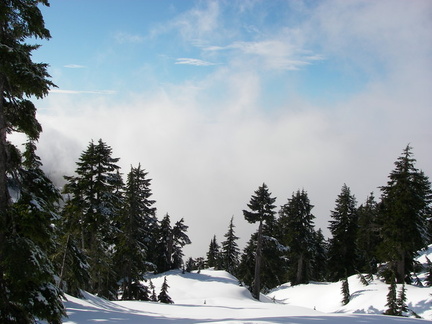 Rising over the clouds.  Mount Seymour, North Van.