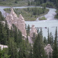 The Hoodoos outside of Banff with the Bow River below.