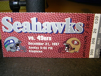 Seahawks/49ers 1997 ticket
