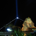 The Luxor at night. 