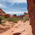 Hiking into mouse's tank in the valley of fire. 