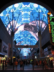 The light show at fremont Street in Las Vegas.