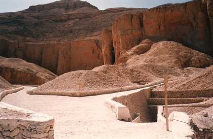 Valley of the Kings and the entrance to King Tut's tomb.