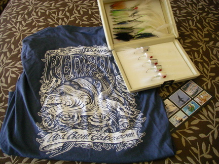 Fly box and t-shirt my wife had bought me that day.