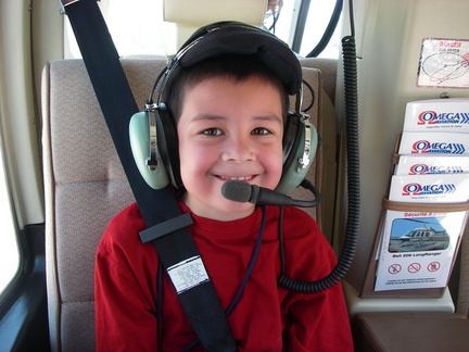 Boy wonder on his firsh heilcopter ride