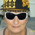 Grandma with shades and hat