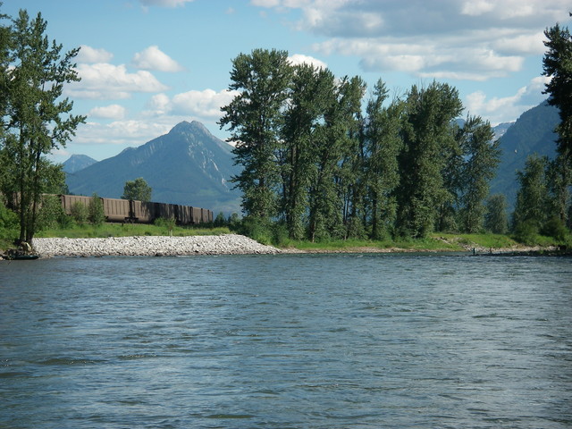 Elk river - Rex on the left, Bruce T and Woody fishing the right