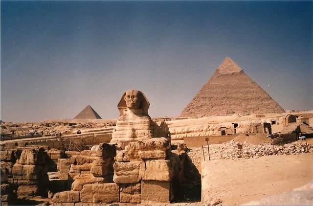 The sphinx and  pyramids at Giza - Cairo.